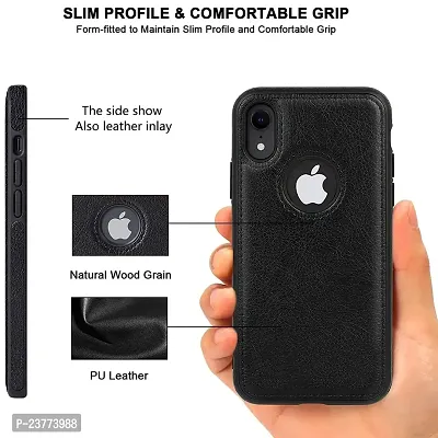 YellowCult Back Cover Case for Apple iPhone XR with Logo View, Made with PU Leather (6.1 Inch) (Black)-thumb4