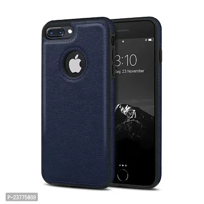 YellowCult Back Cover Case for Apple iPhone 7 Plus, iPhone 8 Plus with Logo View, Made with PU Leather (Blue)
