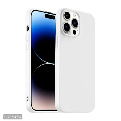 YellowCult Ultra-Smooth  Shockproof Liquid Silicon Back Cover Case for Apple iPhone 14 Pro Max (6.7 Inch) (Virgin White)