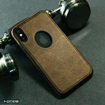 YellowCult Back Cover Case for Apple iPhone X Max, XS MAX with Logo View, Made with PU Leather (6.5 Inch) (Brown)-thumb5