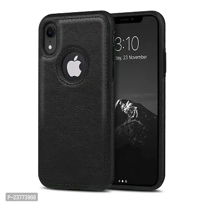 YellowCult Back Cover Case for Apple iPhone XR with Logo View, Made with PU Leather (6.1 Inch) (Black)-thumb0