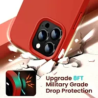 YellowCult Ultra-Smooth  Shockproof Liquid Silicon Back Cover Case for Apple iPhone 12, 12 Pro (6.1 Inch) (Red)-thumb2