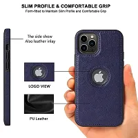 YellowCult Back Cover Case for Apple iPhone 11 Pro Max with Logo View, Made with PU Leather (6.5 Inch) (Blue)-thumb3