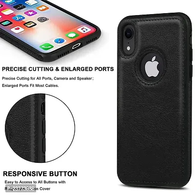 YellowCult Back Cover Case for Apple iPhone XR with Logo View, Made with PU Leather (6.1 Inch) (Black)-thumb5