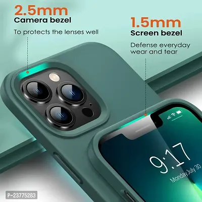 YellowCult Ultra-Smooth  Shockproof Liquid Silicon Back Cover Case for Apple iPhone 12, 12 Pro (6.1 Inch) (Different Green)-thumb3