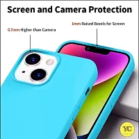 YellowCult Ultra-Smooth  Shockproof Liquid Silicon Back Cover Case for Apple iPhone 14 Plus (6.7 Inch) (Beach Blue)-thumb2