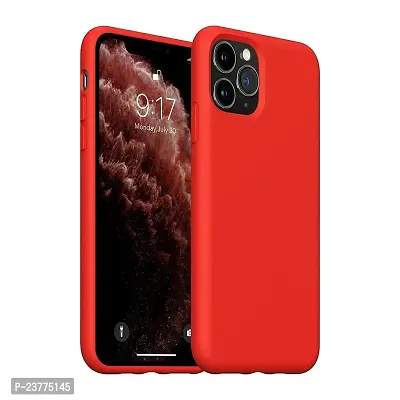 YellowCult Ultra-Smooth  Shockproof Liquid Silicon Back Cover Case for Apple iPhone 11 Pro (5.8 Inch) (Red)
