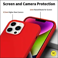 YellowCult Ultra-Smooth  Shockproof Liquid Silicon Back Cover Case for Apple iPhone 14 Pro (6.1 Inch) (Bull Red)-thumb2