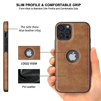 YellowCult Back Cover Case for Apple iPhone 12 with Logo View, Made with PU Leather (6.1 Inch) (Brown)-thumb3