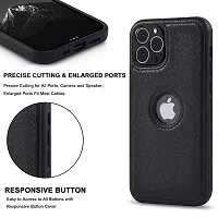 YellowCult Back Cover Case for Apple iPhone 13 Pro Max with Logo View, Made with PU Leather (6.7 Inch) (Black)-thumb2