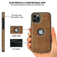 YellowCult Back Cover Case for Apple iPhone 11 Pro with Logo View, Made with PU Leather (5.8 Inch) (Brown)-thumb2
