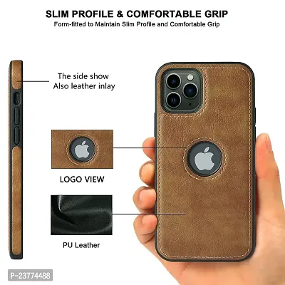 YellowCult Back Cover Case for Apple iPhone 11 Pro with Logo View, Made with PU Leather (5.8 Inch) (Brown)-thumb3