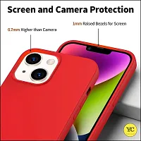 YellowCult Ultra-Smooth  Shockproof Liquid Silicon Back Cover Case for Apple iPhone 14 Plus (6.7 Inch) (Bull Red)-thumb2