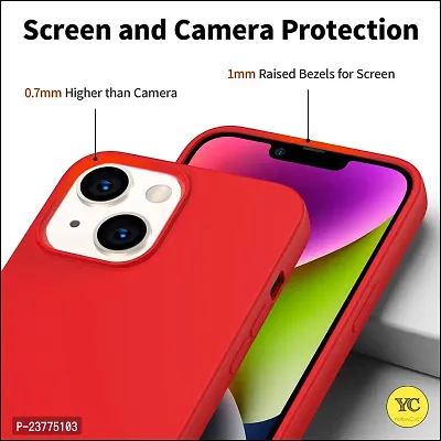 YellowCult Ultra-Smooth  Shockproof Liquid Silicon Back Cover Case for Apple iPhone 14 Plus (6.7 Inch) (Bull Red)-thumb3