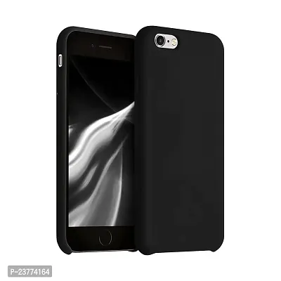 YellowCult Ultra-Smooth  Shockproof Liquid Silicon Back Cover Case for Apple iPhone 6, 6S (4.7 Inch) (Overnight Black)-thumb0
