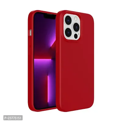 YellowCult Ultra-Smooth  Shockproof Liquid Silicon Back Cover Case for Apple iPhone 13 pro (6.1 Inch) (Red)