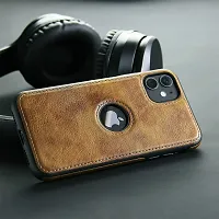 YellowCult Back Cover Case for Apple iPhone 11 with Logo View, Made with PU Leather (6.1 Inch) (Brown)-thumb3