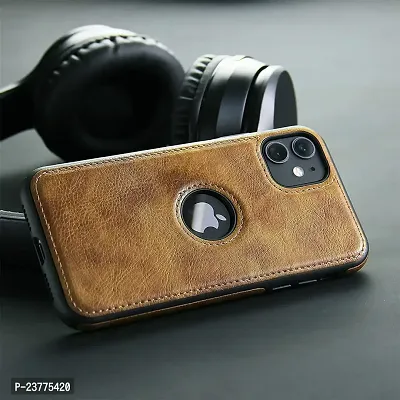 YellowCult Back Cover Case for Apple iPhone 11 with Logo View, Made with PU Leather (6.1 Inch) (Brown)-thumb4