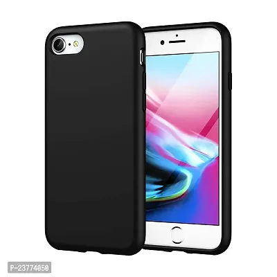 YellowCult Ultra-Smooth  Shockproof Liquid Silicon Back Cover Case for Apple iPhone 7, 8 (4.7 Inch) (Overnight Black)-thumb0
