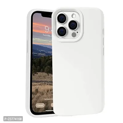 YellowCult Ultra-Smooth  Shockproof Liquid Silicon Back Cover Case for Apple iPhone 13 Pro Max (6.7 Inch) (Virgin White)