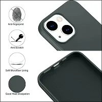 YellowCult Ultra-Smooth  Shockproof Liquid Silicon Back Cover Case for Apple iPhone 14 (6.1 Inch) (Charcoal Gray)-thumb4