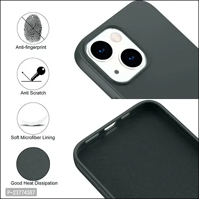 YellowCult Ultra-Smooth  Shockproof Liquid Silicon Back Cover Case for Apple iPhone 14 (6.1 Inch) (Charcoal Gray)-thumb5