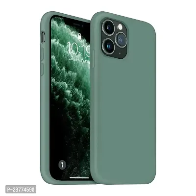 YellowCult Ultra-Smooth  Shockproof Liquid Silicon Back Cover Case for Apple iPhone 11 Pro Max (6.5 Inch) (Different Green)-thumb0