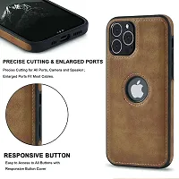 YellowCult Back Cover Case for Apple iPhone 13 Pro Max with Logo View, Made with PU Leather (6.7 Inch) (Brown)-thumb2