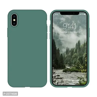 YellowCult Ultra-Smooth  Shockproof Liquid Silicon Back Cover Case for Apple iPhone Xs Max (6.5 Inch) (Different Green)
