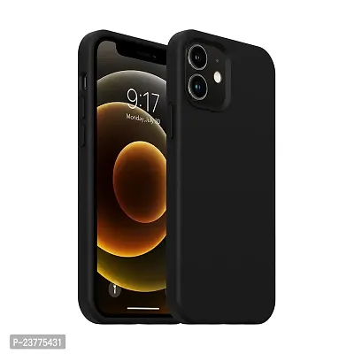 YellowCult Ultra-Smooth  Shockproof Liquid Silicon Back Cover Case for Apple iPhone 12 Mini (5.4 Inch) (Overnight Black)
