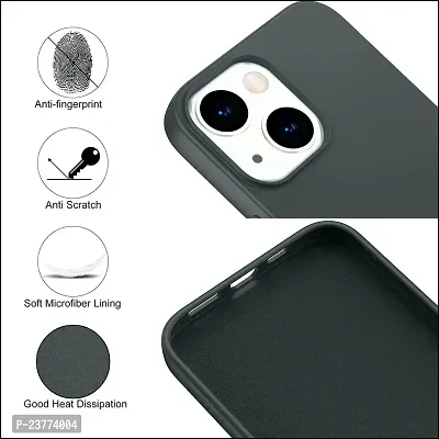 YellowCult Ultra-Smooth  Shockproof Liquid Silicon Back Cover Case for Apple iPhone 14 Plus (6.7 Inch) (Charcoal Gray)-thumb5