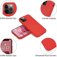 YellowCult Ultra-Smooth  Shockproof Liquid Silicon Back Cover Case for Apple iPhone 12, 12 Pro (6.1 Inch) (Red)-thumb4
