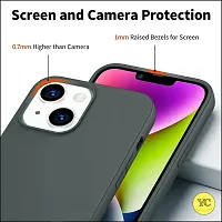 YellowCult Ultra-Smooth  Shockproof Liquid Silicon Back Cover Case for Apple iPhone 14 (6.1 Inch) (Charcoal Gray)-thumb2