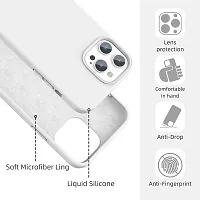 YellowCult Ultra-Smooth  Shockproof Liquid Silicon Back Cover Case for Apple iPhone 13 pro (6.1 Inch) (Virgin White)-thumb2