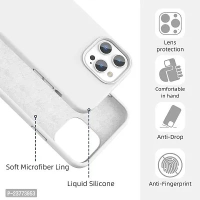 YellowCult Ultra-Smooth  Shockproof Liquid Silicon Back Cover Case for Apple iPhone 13 pro (6.1 Inch) (Virgin White)-thumb3