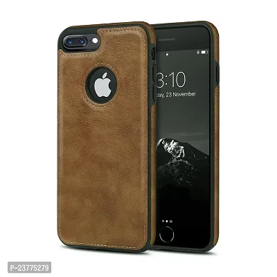 YellowCult Back Cover Case for Apple iPhone 7 Plus, iPhone 8 Plus with Logo View, Made with PU Leather (6.1 Inch) (Brown)-thumb0