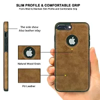 YellowCult Back Cover Case for Apple iPhone 7 Plus, iPhone 8 Plus with Logo View, Made with PU Leather (6.1 Inch) (Brown)-thumb4