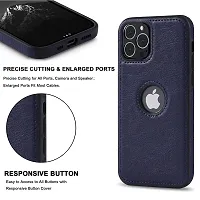 YellowCult Back Cover Case for Apple iPhone 13 Pro Max with Logo View, Made with PU Leather (6.7 Inch) (Blue)-thumb2