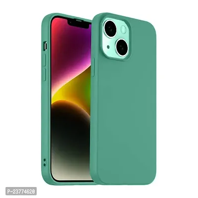 YellowCult Ultra-Smooth  Shockproof Liquid Silicon Back Cover Case for Apple iPhone 14 (6.1 Inch) (Different Green)