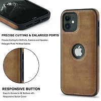 YellowCult Back Cover Case for Apple iPhone 11 with Logo View, Made with PU Leather (6.1 Inch) (Brown)-thumb4