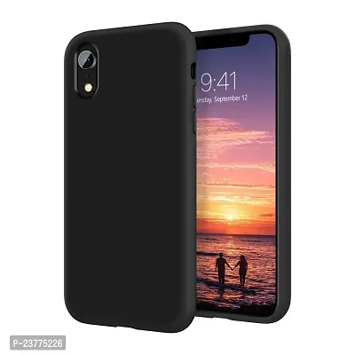 YellowCult Ultra-Smooth  Shockproof Liquid Silicon Back Cover Case for Apple iPhone XR (6.1 Inch) (Overnight Black)