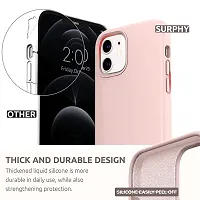 YellowCult Ultra-Smooth  Shockproof Liquid Silicon Back Cover Case for Apple iPhone 12, 12 Pro (6.1 Inch) (New Pink)-thumb2