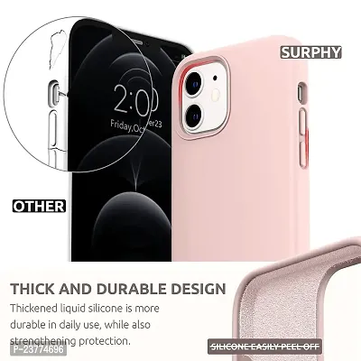 YellowCult Ultra-Smooth  Shockproof Liquid Silicon Back Cover Case for Apple iPhone 12, 12 Pro (6.1 Inch) (New Pink)-thumb3