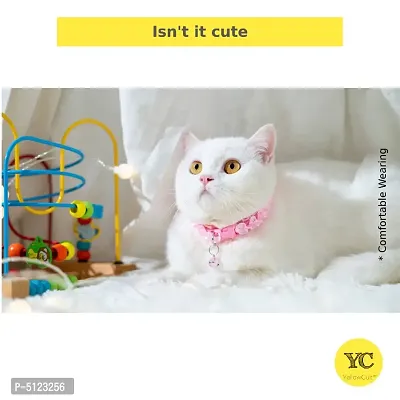 YellowCult&#8482; 3 Pieces Cat Collars - Unique Frill Design, with Bell, Adjustable Strap, and Safety Release Buckle [Modern Design for Your Cute Cats, Puppies & Small Dogs- Exotic Pink, Blue & Purple]-thumb2