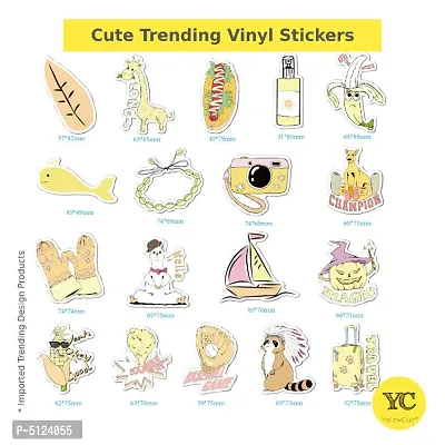 35 Yellow VSCO Laptops Cute Waterproof Girls Vinyl Sticker, No-Duplicate VSCO Stickers Pack Fashion Labels, Art, Laptop, MacBook, Skate Board, Luggage [35 Waterproof VSCO Stickers- Yellow]-thumb3