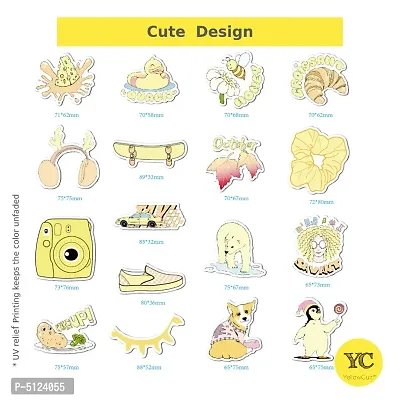 35 Yellow VSCO Laptops Cute Waterproof Girls Vinyl Sticker, No-Duplicate VSCO Stickers Pack Fashion Labels, Art, Laptop, MacBook, Skate Board, Luggage [35 Waterproof VSCO Stickers- Yellow]-thumb4