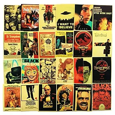 54pcs Classic Movies Random No-Duplicate Posters Vinyl Stickers Pack to Customize Laptop, MacBook, Refrigerator, Bike, Skate Board, Luggage [Waterproof Stickers - Cult Movie Collection]