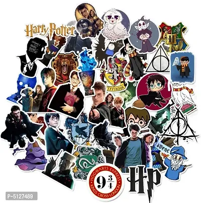 50pcs Harry Potter Random No-Duplicate Vinyl Stickers Pack to Customize Laptop, MacBook, Refrigerator, Skate Board, Luggage [Waterproof Stickers - Harry Potter Collection]-thumb0