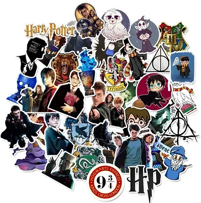 50pcs Harry Potter Random No-Duplicate Vinyl Stickers Pack to Customize Laptop, MacBook, Refrigerator, Skate Board, Luggage [Waterproof Stickers - Harry Potter Collection]