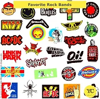 100pcs Classic Rock Band Random No-Duplicate Vinyl Stickers Pack to Customize Laptop, MacBook, Refrigerator, Bike, Skate Board, Luggage [Waterproof Stickers - Classic Rock Bands]-thumb4